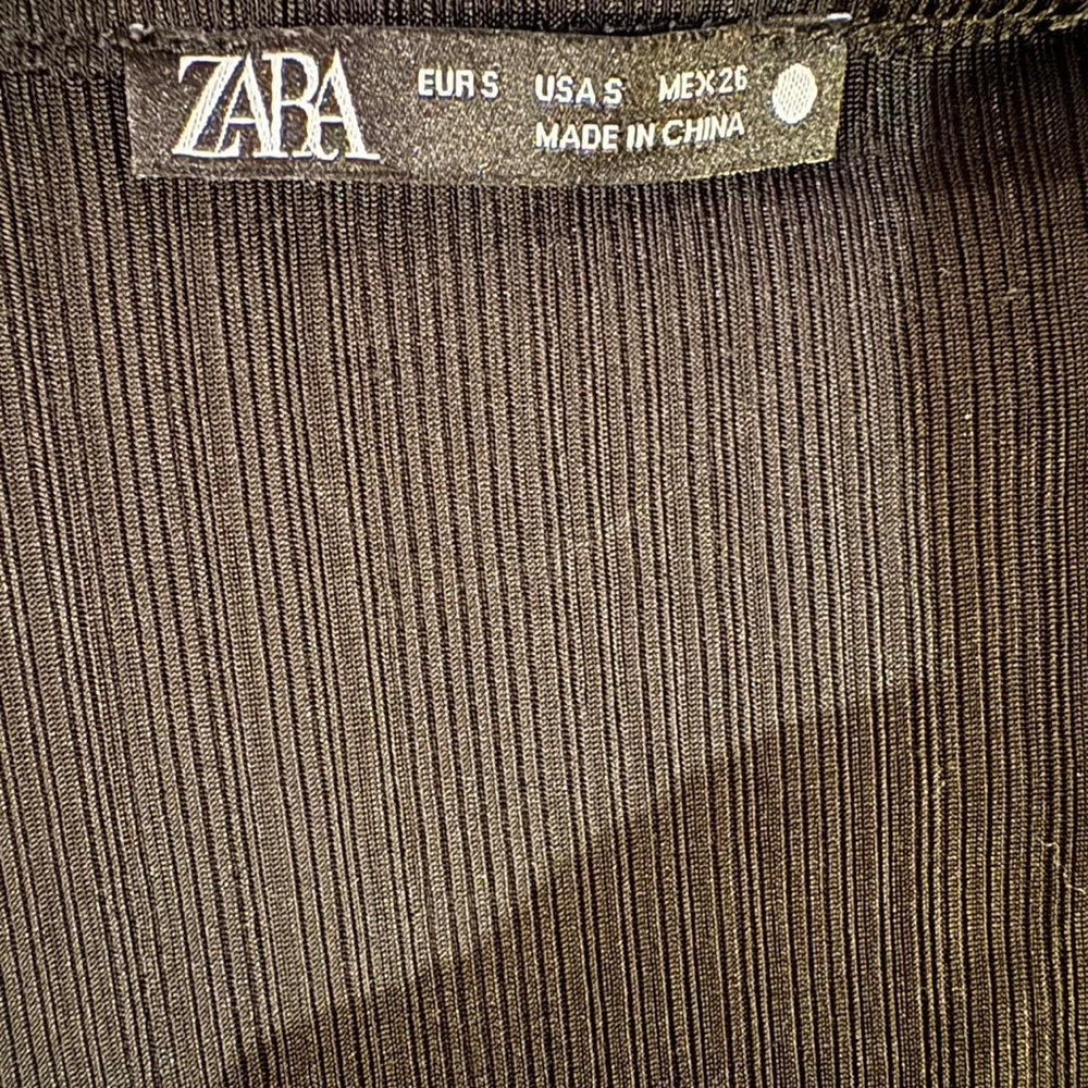 Zara Black Ribbed Top - Picture 4 of 4